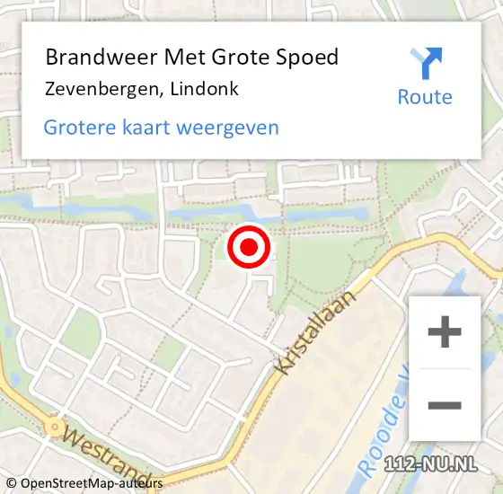 Locatie op kaart van de 112 melding: Brandweer Met Grote Spoed Naar Zevenbergen, Lindonk op 5 april 2020 17:13