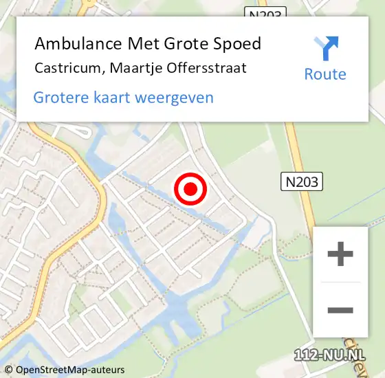 Locatie op kaart van de 112 melding: Ambulance Met Grote Spoed Naar Castricum, Maartje Offersstraat op 5 april 2020 19:16