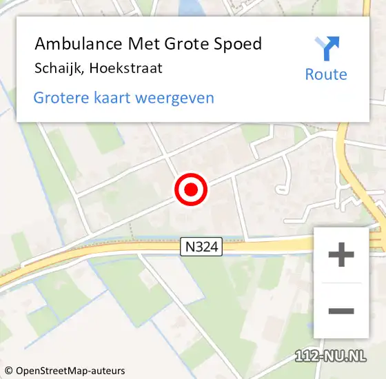 Locatie op kaart van de 112 melding: Ambulance Met Grote Spoed Naar Schaijk, Hoekstraat op 5 april 2020 20:06