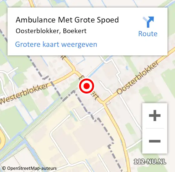 Locatie op kaart van de 112 melding: Ambulance Met Grote Spoed Naar Oosterblokker, Boekert op 5 april 2020 21:02