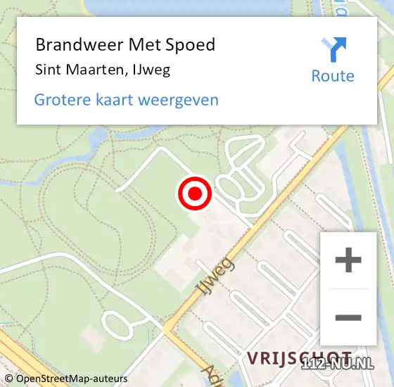 Locatie op kaart van de 112 melding: Brandweer Met Spoed Naar Sint Maarten, IJweg op 5 april 2020 21:50