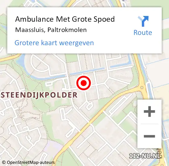 Locatie op kaart van de 112 melding: Ambulance Met Grote Spoed Naar Maassluis, Paltrokmolen op 5 april 2020 23:13