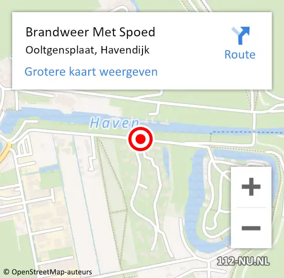 Locatie op kaart van de 112 melding: Brandweer Met Spoed Naar Ooltgensplaat, Havendijk op 5 april 2020 23:47