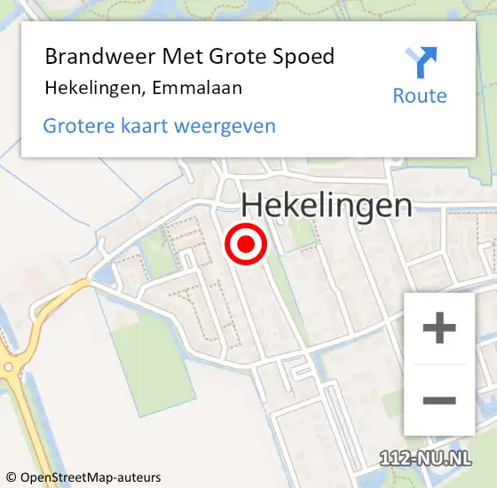 Locatie op kaart van de 112 melding: Brandweer Met Grote Spoed Naar Hekelingen, Emmalaan op 3 mei 2014 09:11