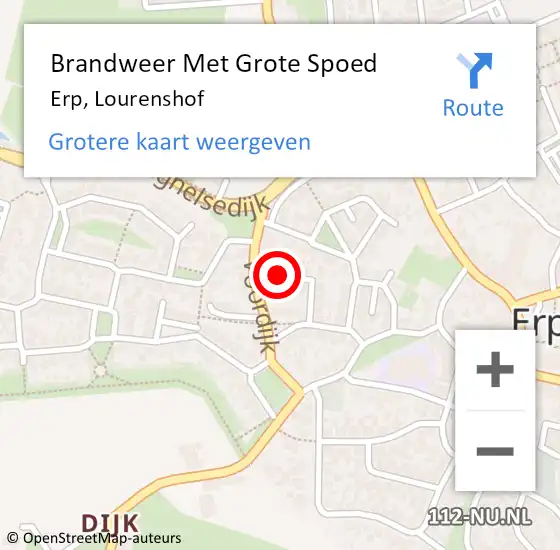 Locatie op kaart van de 112 melding: Brandweer Met Grote Spoed Naar Erp, Lourenshof op 6 april 2020 01:12