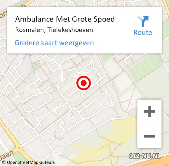 Locatie op kaart van de 112 melding: Ambulance Met Grote Spoed Naar Rosmalen, Tielekeshoeven op 6 april 2020 01:43