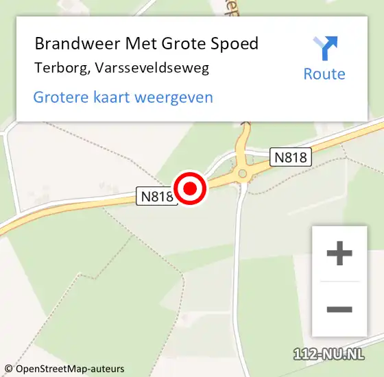 Locatie op kaart van de 112 melding: Brandweer Met Grote Spoed Naar Terborg, Varsseveldseweg op 6 april 2020 04:39