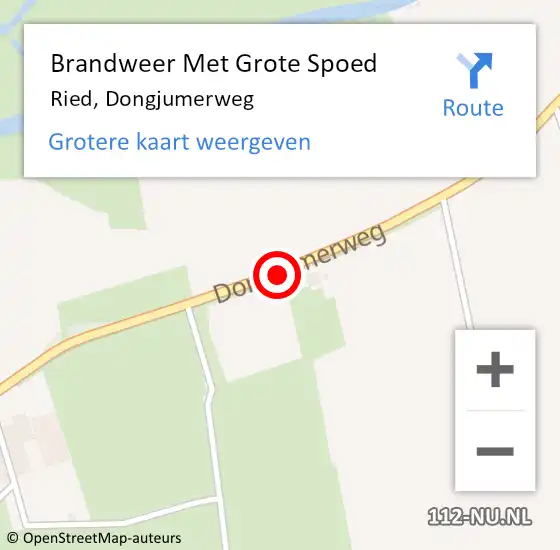 Locatie op kaart van de 112 melding: Brandweer Met Grote Spoed Naar Ried, Dongjumerweg op 6 april 2020 05:59