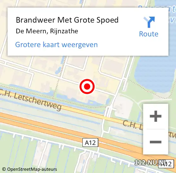 Locatie op kaart van de 112 melding: Brandweer Met Grote Spoed Naar De Meern, Rijnzathe op 6 april 2020 08:01