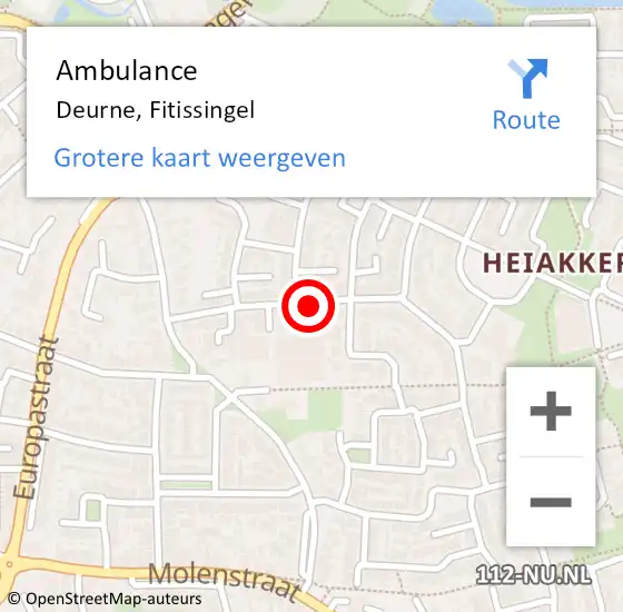 Locatie op kaart van de 112 melding: Ambulance Deurne, Fitissingel op 6 april 2020 09:33