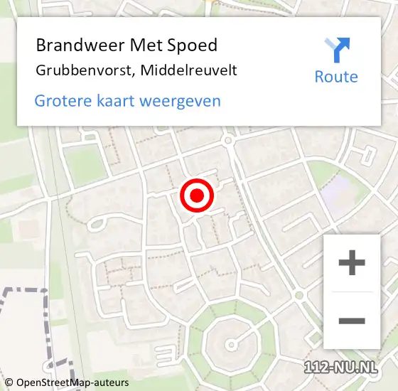 Locatie op kaart van de 112 melding: Brandweer Met Spoed Naar Grubbenvorst, Middelreuvelt op 6 april 2020 10:38