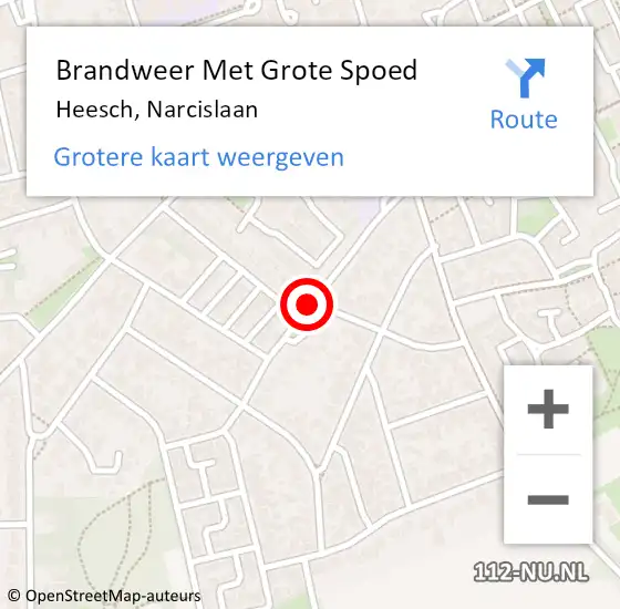 Locatie op kaart van de 112 melding: Brandweer Met Grote Spoed Naar Heesch, Narcislaan op 6 april 2020 10:54