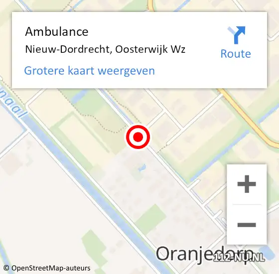 Locatie op kaart van de 112 melding: Ambulance Nieuw-Dordrecht, Oosterwijk Wz op 6 april 2020 11:22