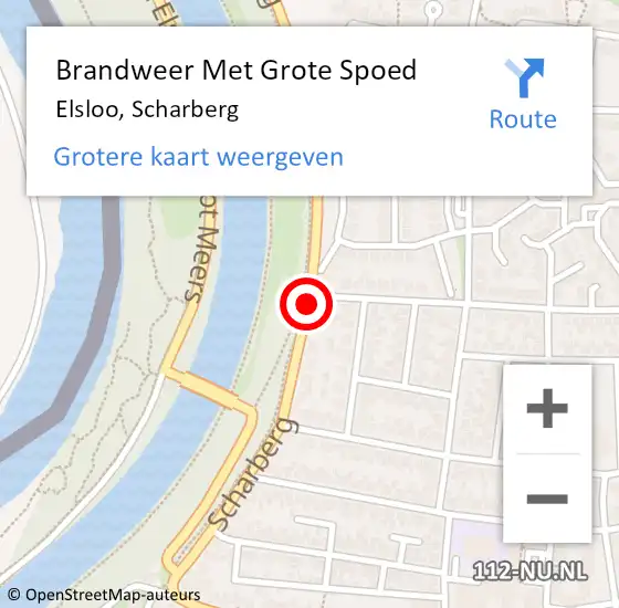 Locatie op kaart van de 112 melding: Brandweer Met Grote Spoed Naar Elsloo, Scharberg op 6 april 2020 11:38