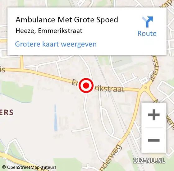 Locatie op kaart van de 112 melding: Ambulance Met Grote Spoed Naar Heeze, Emmerikstraat op 6 april 2020 12:05