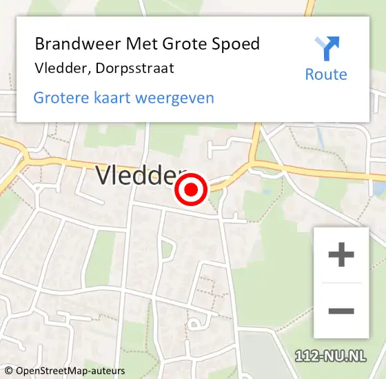 Locatie op kaart van de 112 melding: Brandweer Met Grote Spoed Naar Vledder, Dorpsstraat op 3 mei 2014 10:02