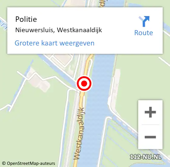 Locatie op kaart van de 112 melding: Politie Nieuwersluis, Westkanaaldijk op 6 april 2020 13:26