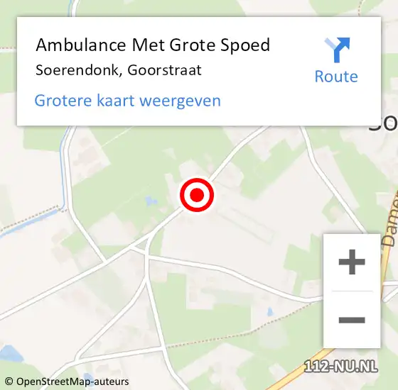 Locatie op kaart van de 112 melding: Ambulance Met Grote Spoed Naar Soerendonk, Goorstraat op 6 april 2020 14:03