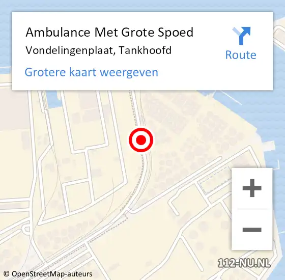 Locatie op kaart van de 112 melding: Ambulance Met Grote Spoed Naar Vondelingenplaat, Tankhoofd op 6 april 2020 14:47