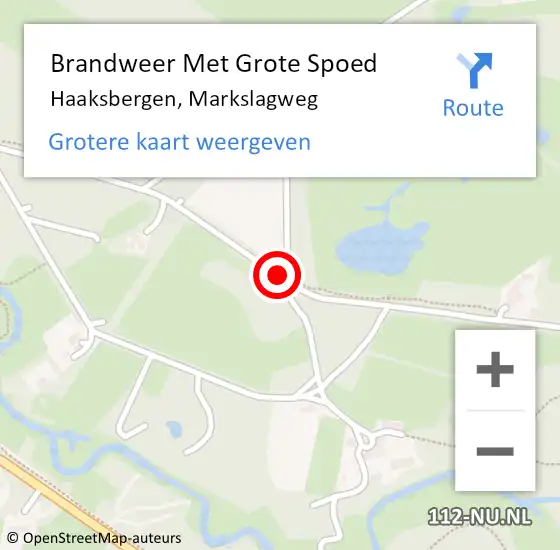 Locatie op kaart van de 112 melding: Brandweer Met Grote Spoed Naar Haaksbergen, Markslagweg op 6 april 2020 14:48