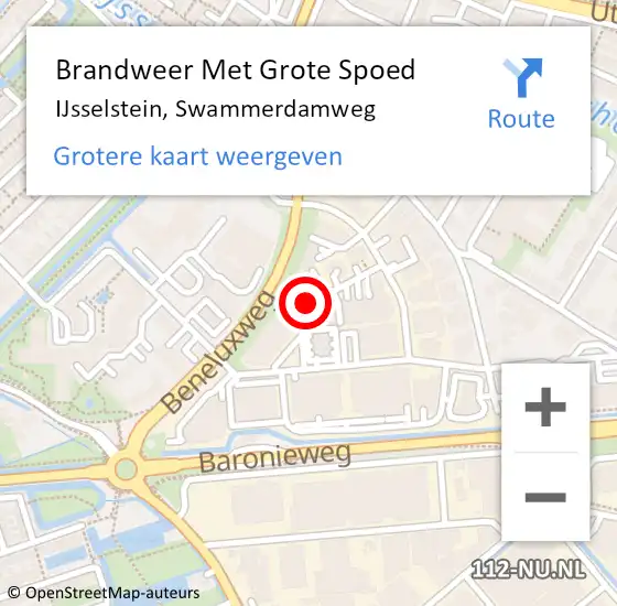 Locatie op kaart van de 112 melding: Brandweer Met Grote Spoed Naar IJsselstein, Swammerdamweg op 6 april 2020 15:09