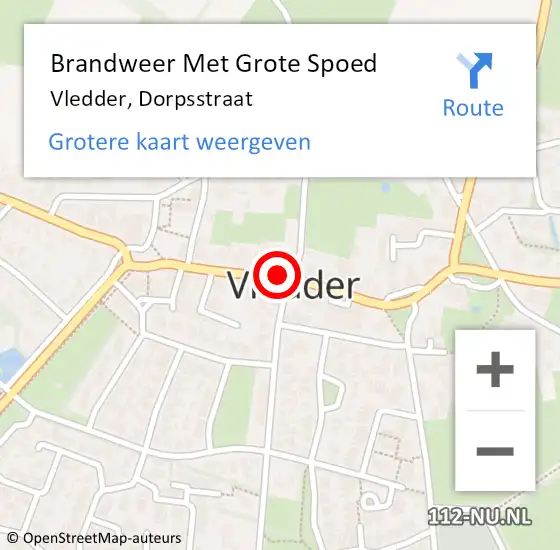 Locatie op kaart van de 112 melding: Brandweer Met Grote Spoed Naar Vledder, Dorpsstraat op 3 mei 2014 10:23