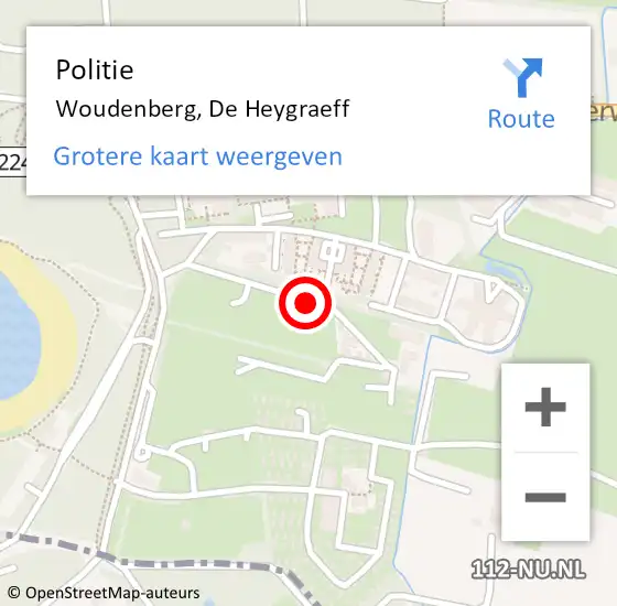 Locatie op kaart van de 112 melding: Politie Woudenberg, De Heygraeff op 6 april 2020 17:48