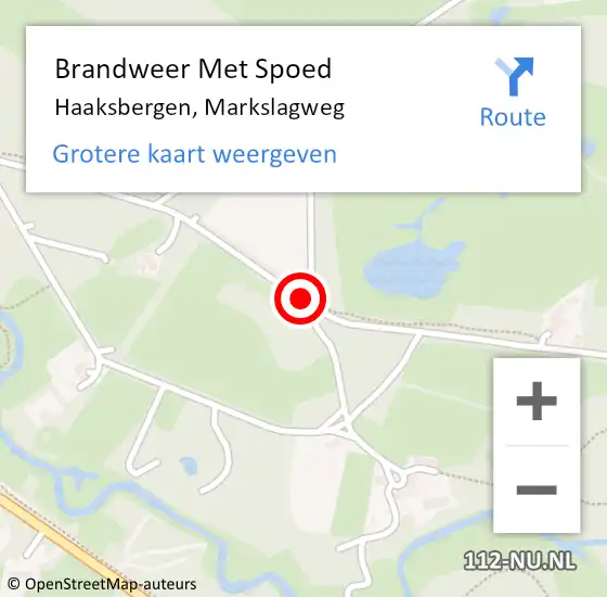 Locatie op kaart van de 112 melding: Brandweer Met Spoed Naar Haaksbergen, Markslagweg op 6 april 2020 17:58