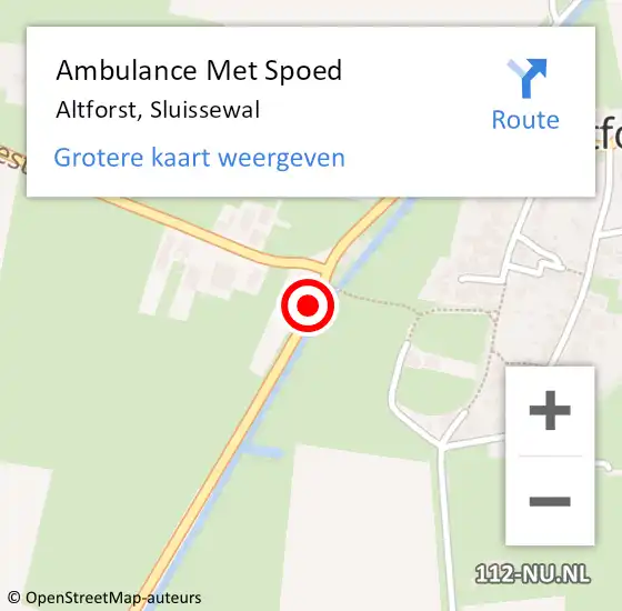 Locatie op kaart van de 112 melding: Ambulance Met Spoed Naar Altforst, Sluissewal op 6 april 2020 18:13