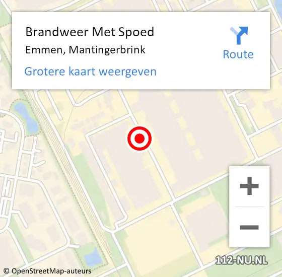 Locatie op kaart van de 112 melding: Brandweer Met Spoed Naar Emmen, Mantingerbrink op 6 april 2020 18:21