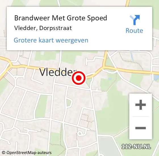 Locatie op kaart van de 112 melding: Brandweer Met Grote Spoed Naar Vledder, Dorpsstraat op 3 mei 2014 10:44