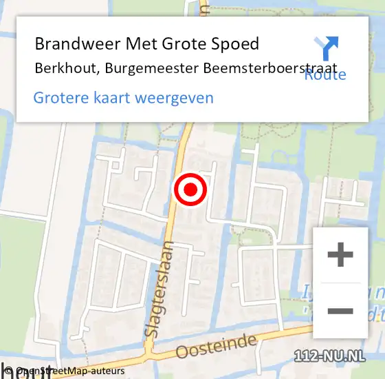 Locatie op kaart van de 112 melding: Brandweer Met Grote Spoed Naar Berkhout, Burgemeester Beemsterboerstraat op 6 april 2020 19:01