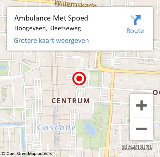 Locatie op kaart van de 112 melding: Ambulance Met Spoed Naar Hoogeveen op 6 april 2020 19:38
