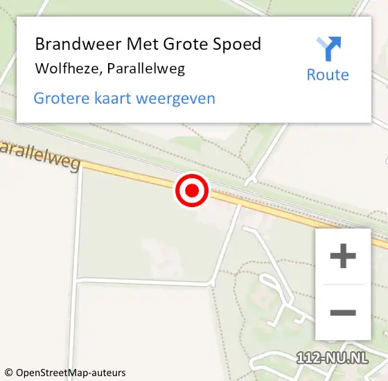 Locatie op kaart van de 112 melding: Brandweer Met Grote Spoed Naar Wolfheze, Parallelweg op 6 april 2020 20:11