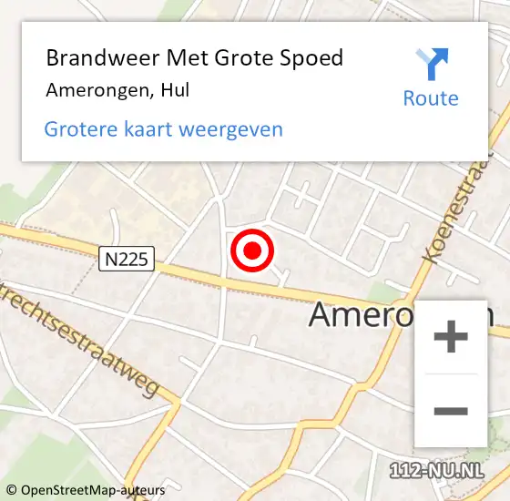 Locatie op kaart van de 112 melding: Brandweer Met Grote Spoed Naar Amerongen, Hul op 6 april 2020 22:55