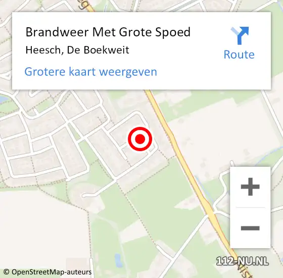 Locatie op kaart van de 112 melding: Brandweer Met Grote Spoed Naar Heesch, De Boekweit op 6 april 2020 23:01