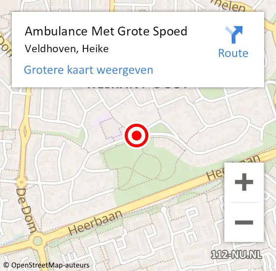 Locatie op kaart van de 112 melding: Ambulance Met Grote Spoed Naar Veldhoven, Heike op 7 april 2020 00:50