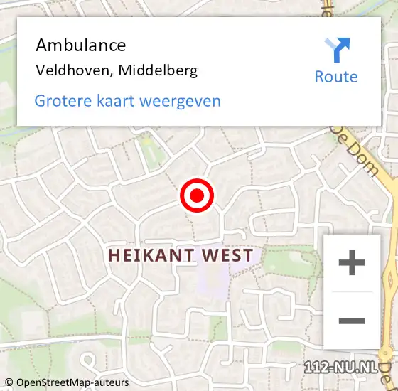 Locatie op kaart van de 112 melding: Ambulance Veldhoven, Middelberg op 7 april 2020 03:18