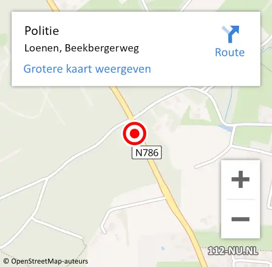 Locatie op kaart van de 112 melding: Politie Loenen, Beekbergerweg op 7 april 2020 06:48