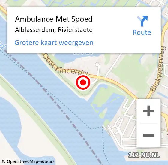 Locatie op kaart van de 112 melding: Ambulance Met Spoed Naar Alblasserdam, Rivierstaete op 7 april 2020 07:33