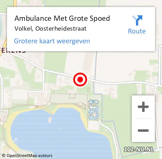 Locatie op kaart van de 112 melding: Ambulance Met Grote Spoed Naar Volkel, Oosterheidestraat op 7 april 2020 07:59