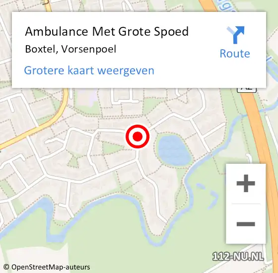 Locatie op kaart van de 112 melding: Ambulance Met Grote Spoed Naar Boxtel, Vorsenpoel op 7 april 2020 10:39