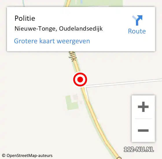 Locatie op kaart van de 112 melding: Politie Nieuwe-Tonge, Oudelandsedijk op 7 april 2020 11:20