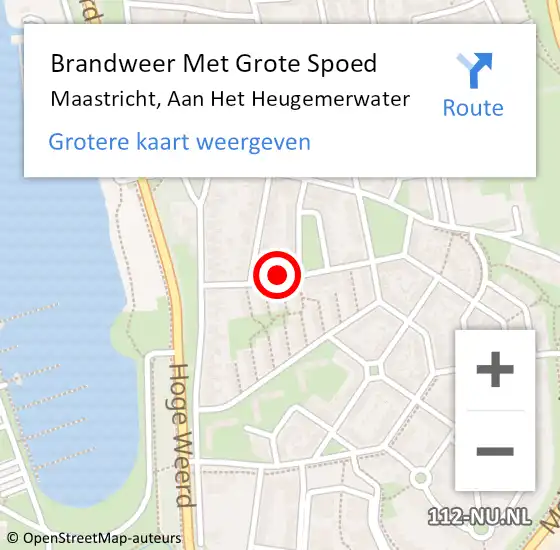 Locatie op kaart van de 112 melding: Brandweer Met Grote Spoed Naar Maastricht, Aan Het Heugemerwater op 7 april 2020 11:26