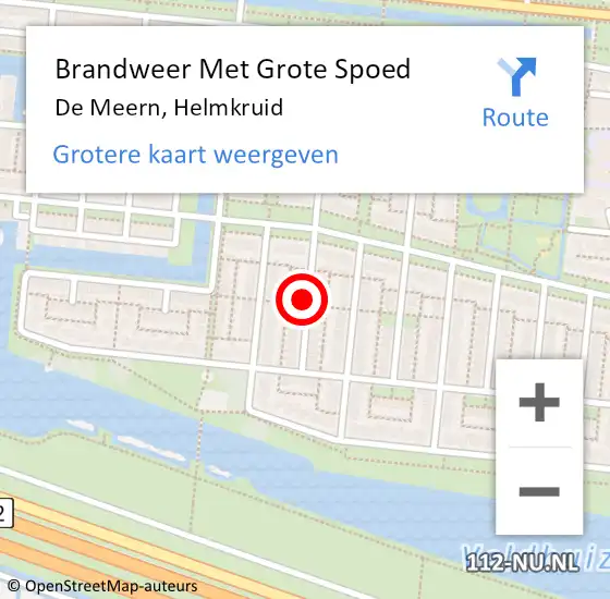 Locatie op kaart van de 112 melding: Brandweer Met Grote Spoed Naar De Meern, Helmkruid op 7 april 2020 12:21