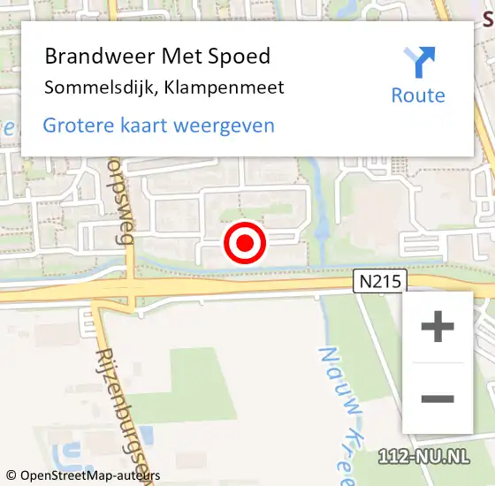 Locatie op kaart van de 112 melding: Brandweer Met Spoed Naar Sommelsdijk, Klampenmeet op 7 april 2020 12:40