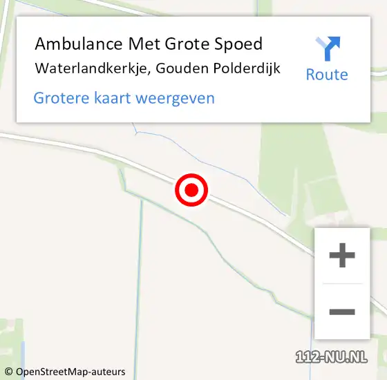 Locatie op kaart van de 112 melding: Ambulance Met Grote Spoed Naar Waterlandkerkje, Gouden Polderdijk op 3 mei 2014 11:50