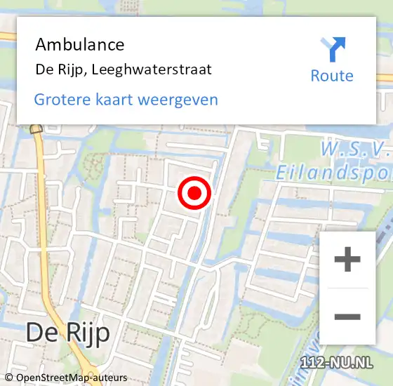 Locatie op kaart van de 112 melding: Ambulance De Rijp, Leeghwaterstraat op 7 april 2020 13:29