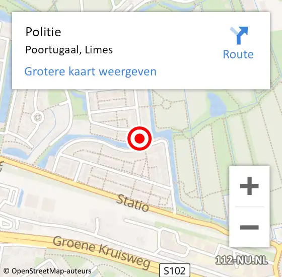 Locatie op kaart van de 112 melding: Politie Poortugaal, Limes op 7 april 2020 13:37