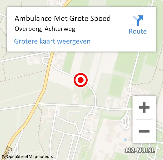 Locatie op kaart van de 112 melding: Ambulance Met Grote Spoed Naar Overberg, Achterweg op 3 mei 2014 12:10